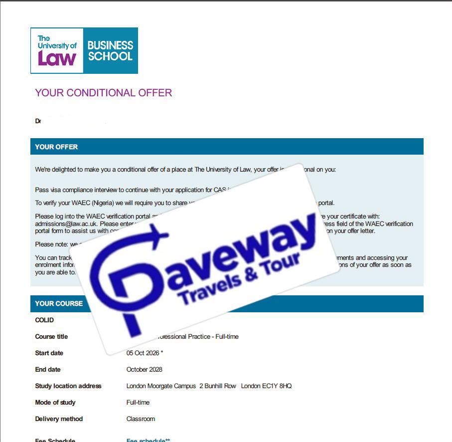 University Admission Letter